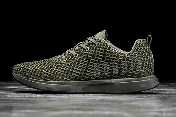 Men's Nobull Dark Forest Mesh Running Shoes Olive | SG S2118G